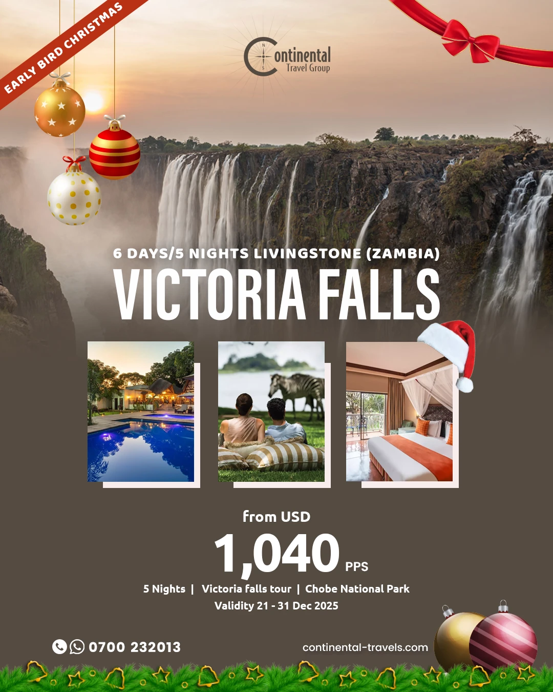 Early Bird Christmas Deal in Victoria Falls – Livingstone (Zambia)