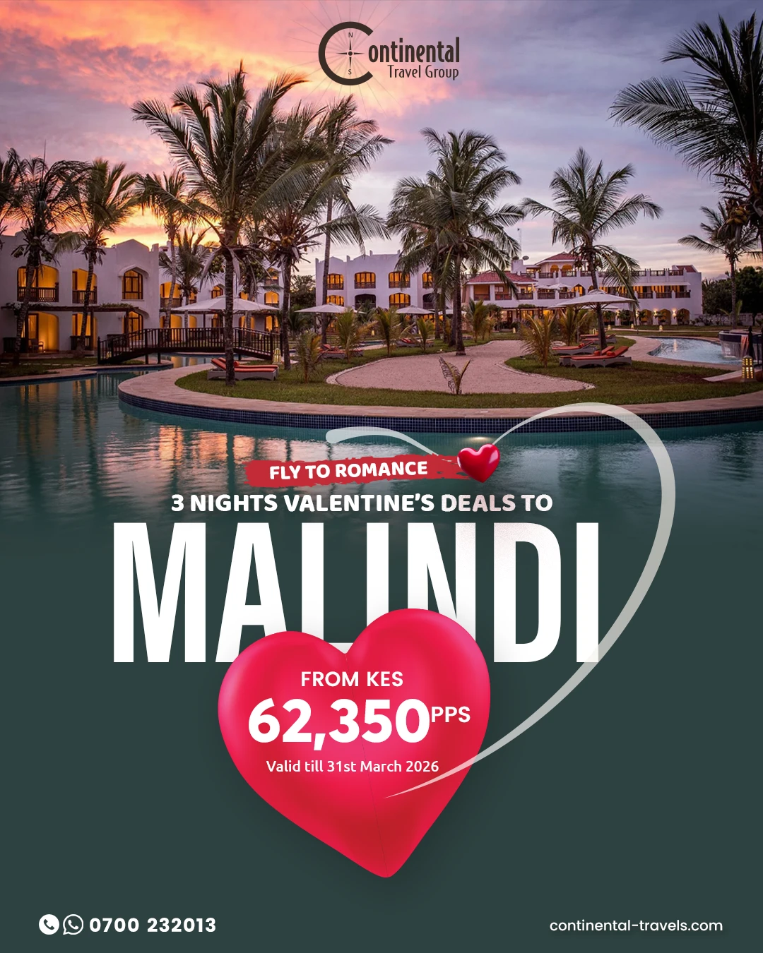 3 Nights in Paradise: Malindi & Watamu Flying Deals from 62,350 pps this Valentines